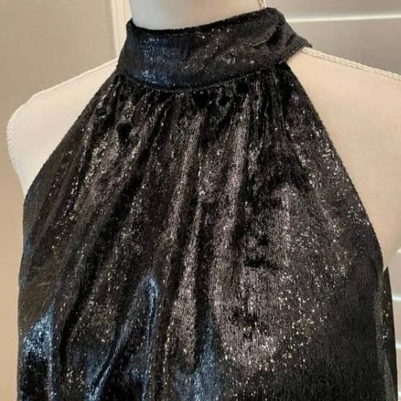 NEW Ramy Brook Ellin black shimmery velvet dress - Picture 2 of 5